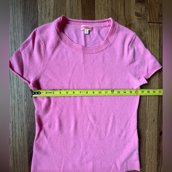 J. Crew 100% Cashmere Short Sleeved Pink Sweater Woman’s Sz S Luxury Barbie - Picture 9 of 10
